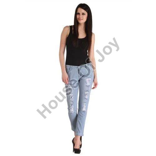 Ladies Rugged Denim Jeans, Feature : Impeccable Finish, Comfortable