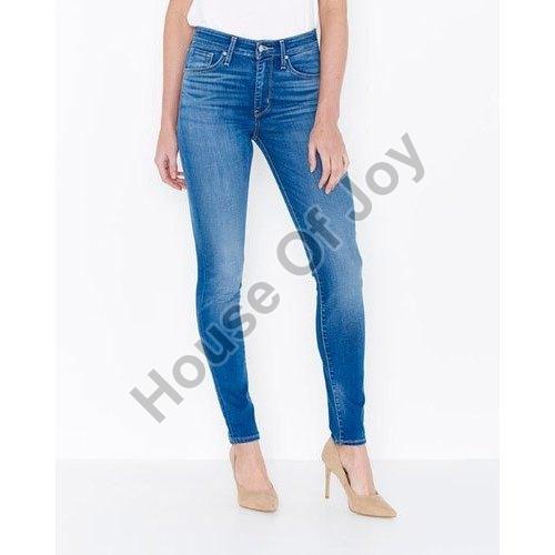 Plain Ladies Stretchable Denim Jeans, Waist Size : All Sizes