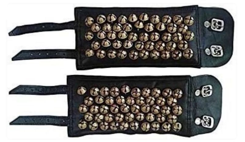 New Leather Ghungroo Five Lines Anklets Dance Pad Classical Dancing Bells & Christmas Gift