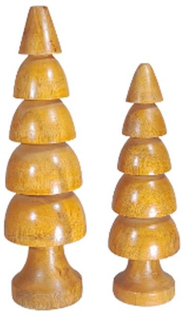 Decorations Wooden Christmas Tree Set of 2 Pcs