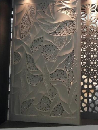 White Hand Carved Mint Sandstone Wall Mural