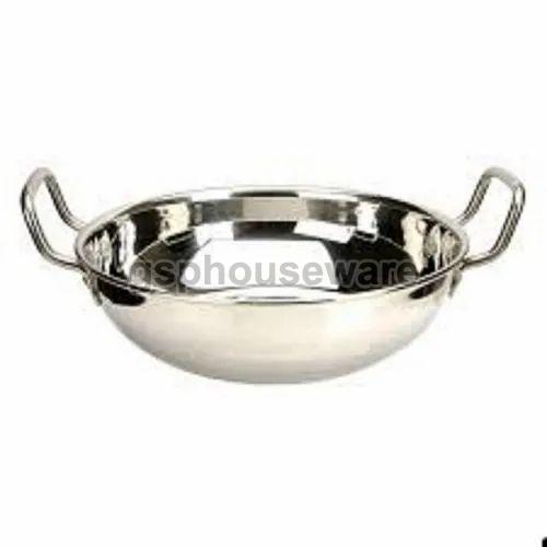5kg Stainless Steel Kadhai, for Cooking Use, Feature : Light Weight, Immaculate Finish, Anti-corrosive