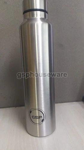 Silver Stainless Steel Water Bottle, Packaging Type : Paper Box