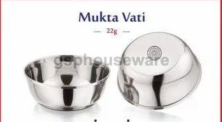 Round Stainless Steel Mukta Vati Bowl, Color : Silver