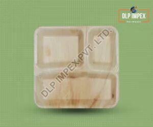 10 Inch Compartment Square Areca Palm Leaf Plate