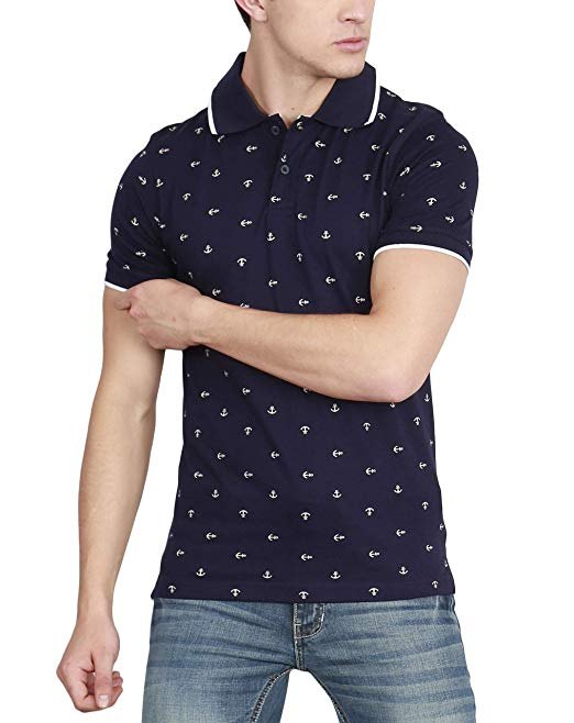 Mens Printed Collar T-Shirt