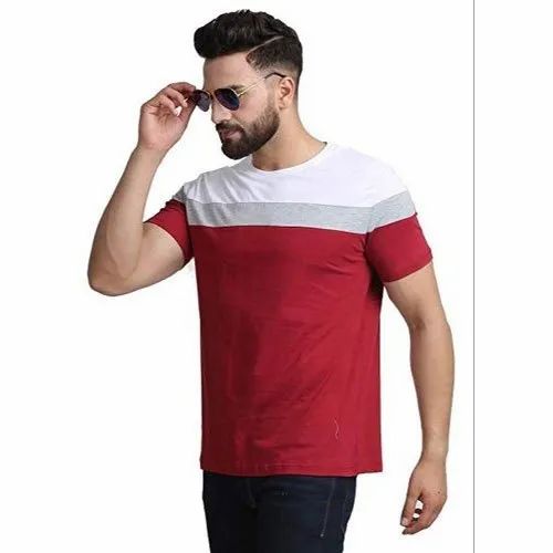 Half Sleeves Cotton Mens Trendy T-Shirt, Color : Multi Colour