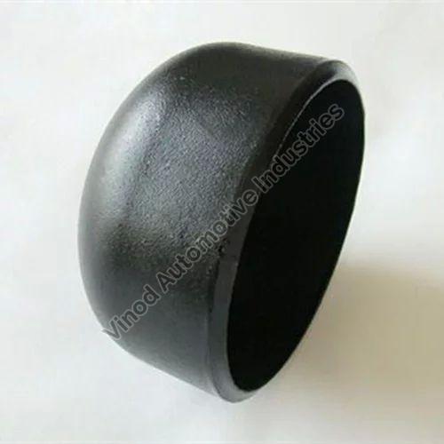 Black Round Carbon Steel End Cap, For Pipe Fitting, Size : Customised