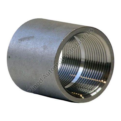 Silver Stainless Steel Coupling, for Pipe Fitting, Shape : Round