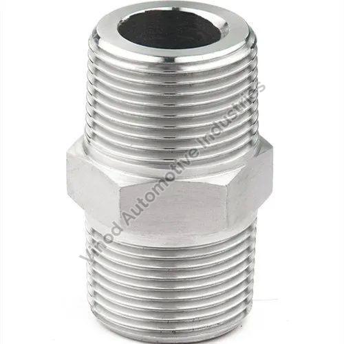 Silver Round Stainless Steel Nipple, For Pipe Fittings, Size : Customised
