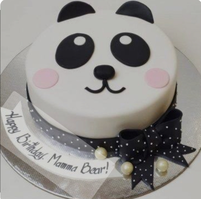 Cute Panda Fondant Cake, Packaging Type : Curated Box