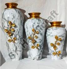 Multicolor Printed Metal Flower Vase Set, for Home Decoration, Packaging Type : Thermocol Box