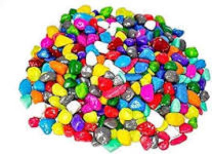 Seastone Plain Bush Hammered Decoration Schmick Multicolor Pebbles, For Construction, Size : 10x10inch