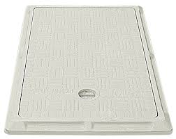 White Rectangular Polished 18x24 Inch Olive FRP Manhole Cover