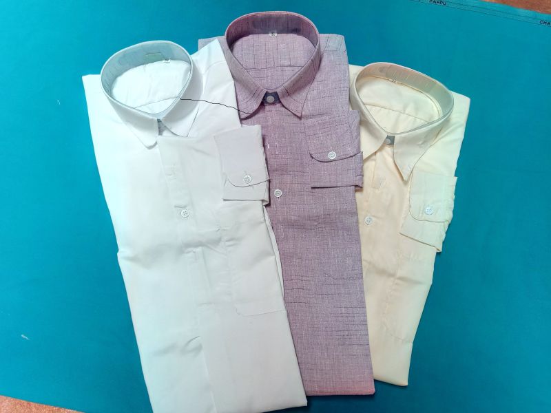 Latika dresses 125gm cotton white tenbutton shirts, Size : 34, 34, 36, 38