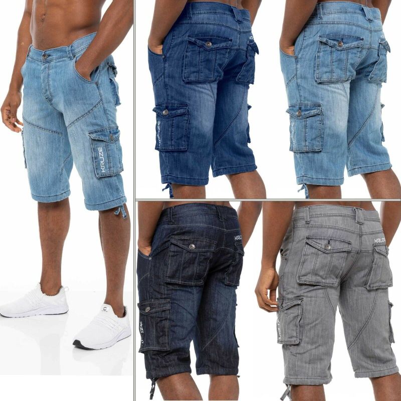 Mens Cargo Denim Shorts