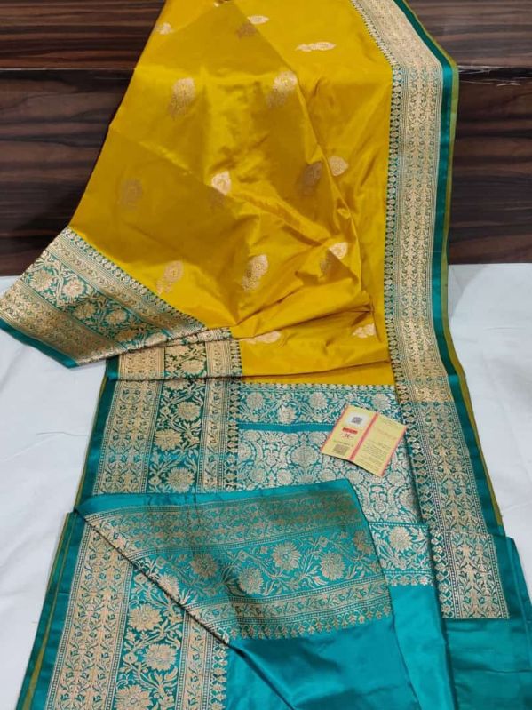 Pure Handloom Katan Silk saree, Size : 6.5 mtr