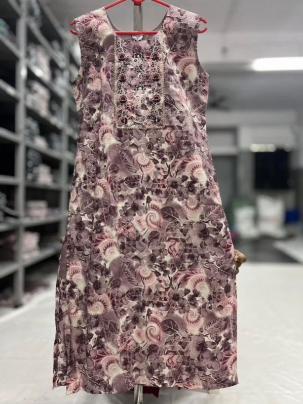 Ladies Light Pink Printed Kurti