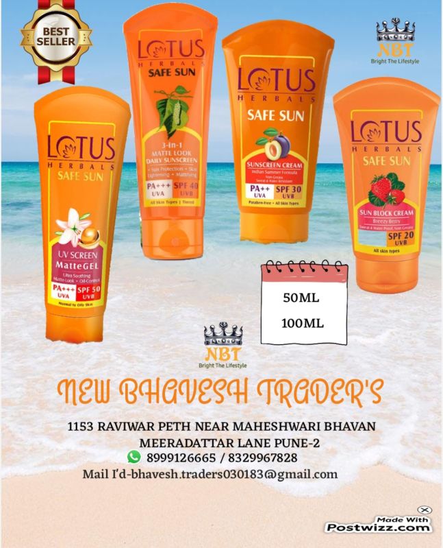 Creamy Lotus Sunscreen Lotion, for Parlour, Gender : Unisex
