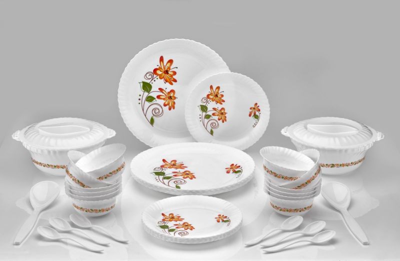 36 Pcs Orange Designer Dinner Set