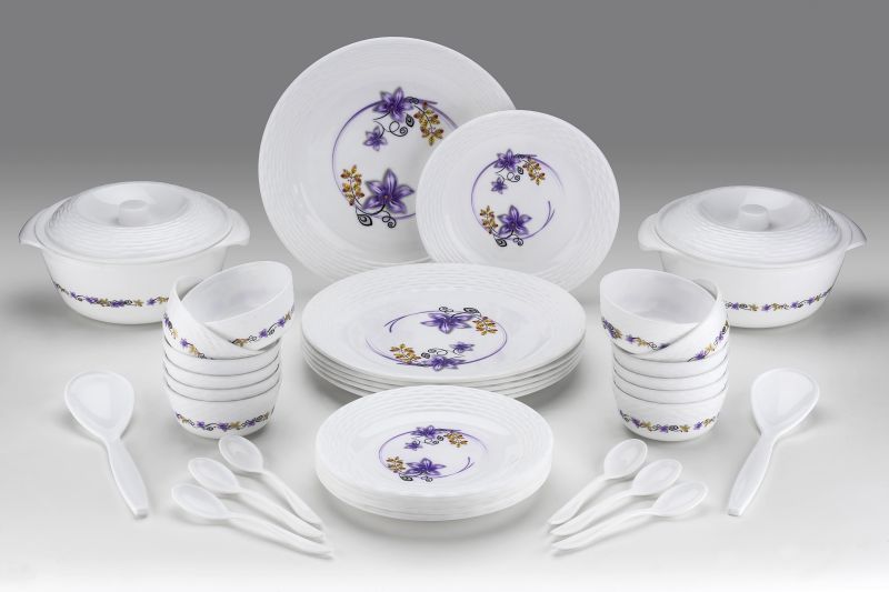 Round 36 Pcs Purple Maharani Dinner Set, For Home, Hotel, Restaurant, Size : Medium