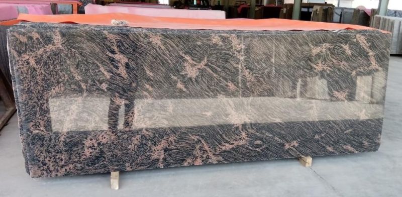 Plain Polished Tiger Brown Granite Slabs, for Staircases, Kitchen Countertops, Flooring, Size : 120x240cm