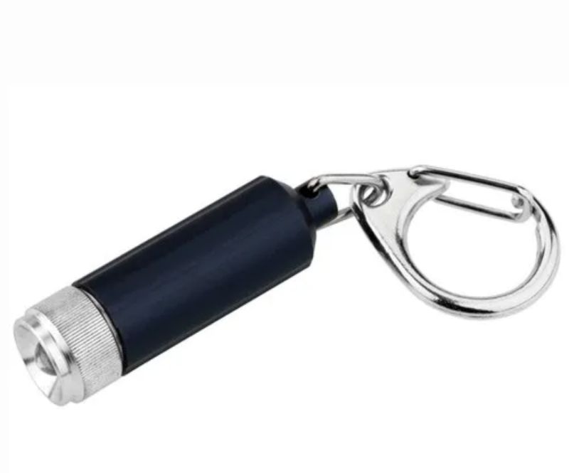 Plastic Torch Keychain, Color : Black, Silver