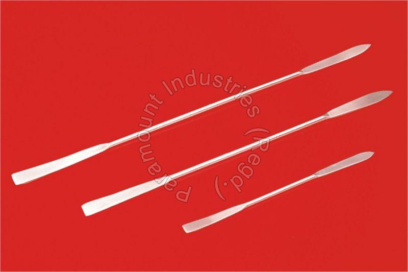 Polished Stainless Steel Pointed Spatula, for Laboratory, Hospital Industries., Length : 6-12inch