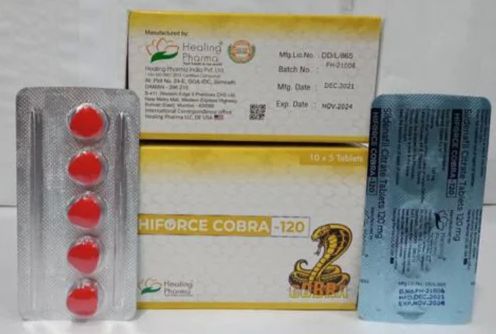 Hiforce Cobra 120mg Tablets, for Erectile Dysfunction, Packaging