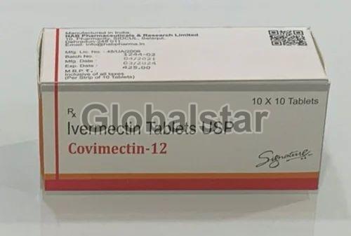Covimectin 12mg Tablets, for Skin, Eyes, Medicine Type : Allopathic