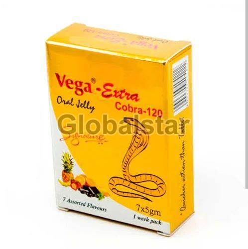 Vega Extra Cobra 120mg Oral Jelly, for Erectile Dysfunction, Packaging Size : 7x5gm Sachet