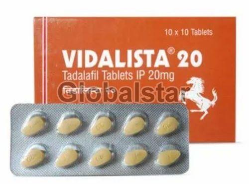 Vidalista 20mg Tablets, for Erectile Dysfunction, Packaging Type : Blister