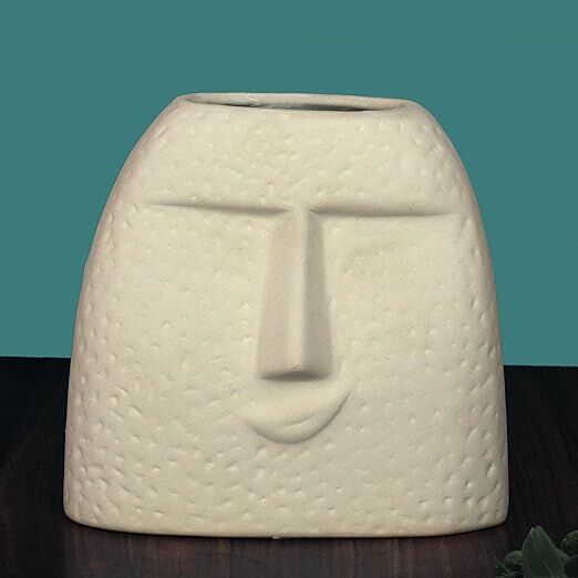 Polished Ceramic Face Vase, Packaging Type : Corrugated Box