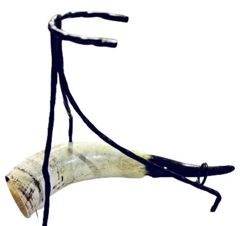 Natural Buffalo Drinking Horn Stand Set, for Home, Size : 12 Inch