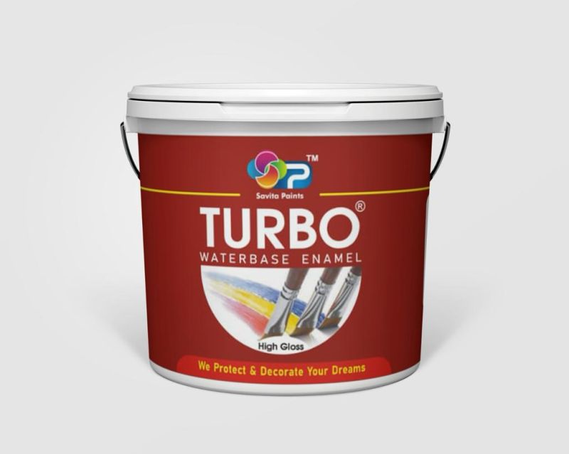 Turbo Water Based Enamel Paint, For Exterior Use, Packaging Type : Plastic Bucket