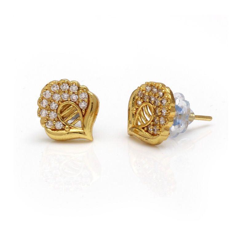 Gold Plated Brass Stud Earrings, Purity : 100%