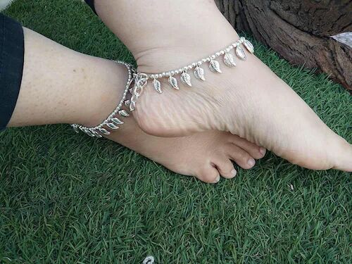 Polished Silver Plated Brass Anklet, Style : Antique