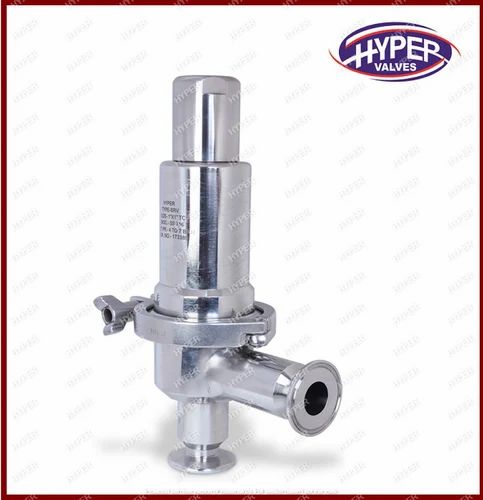 Hyper Stainless Steel Sanitary Safety Valve, for Industrial Use, Connection Type : Flanged