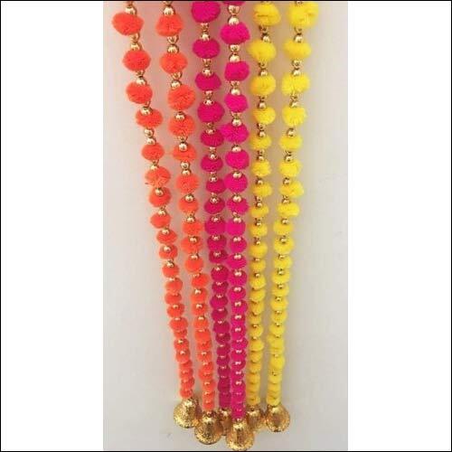 Round Multicolor Silk Pom Pom Door Hanging, for Decoration, Feature : Attractive Designs, Stylish