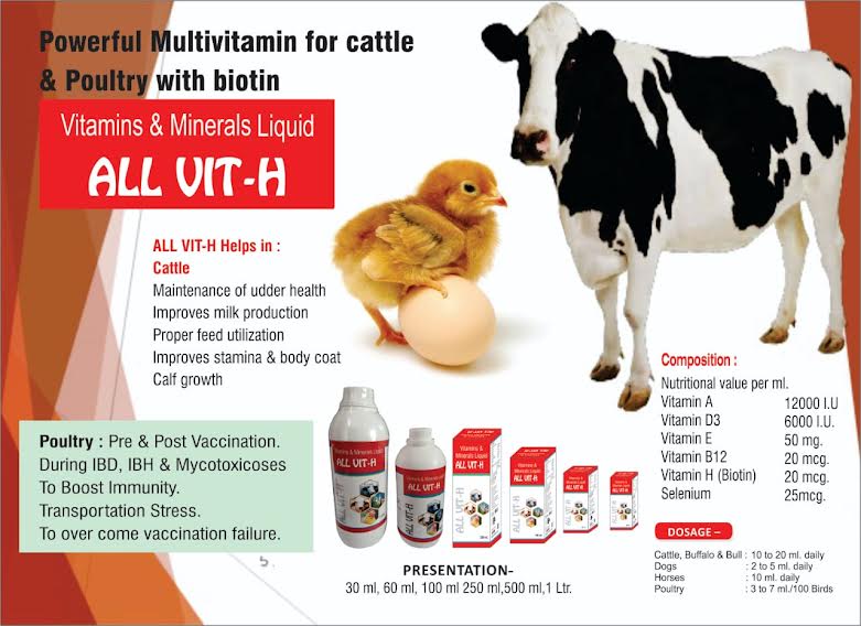 All Vit-H Animal Feed Supplement, Grade Standard : Bio-Tech Grade