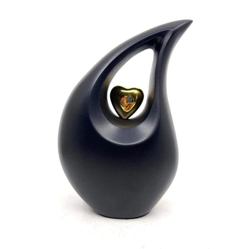 Black Tear Drop Cremation Urn, Capacity : 13 Lbs.