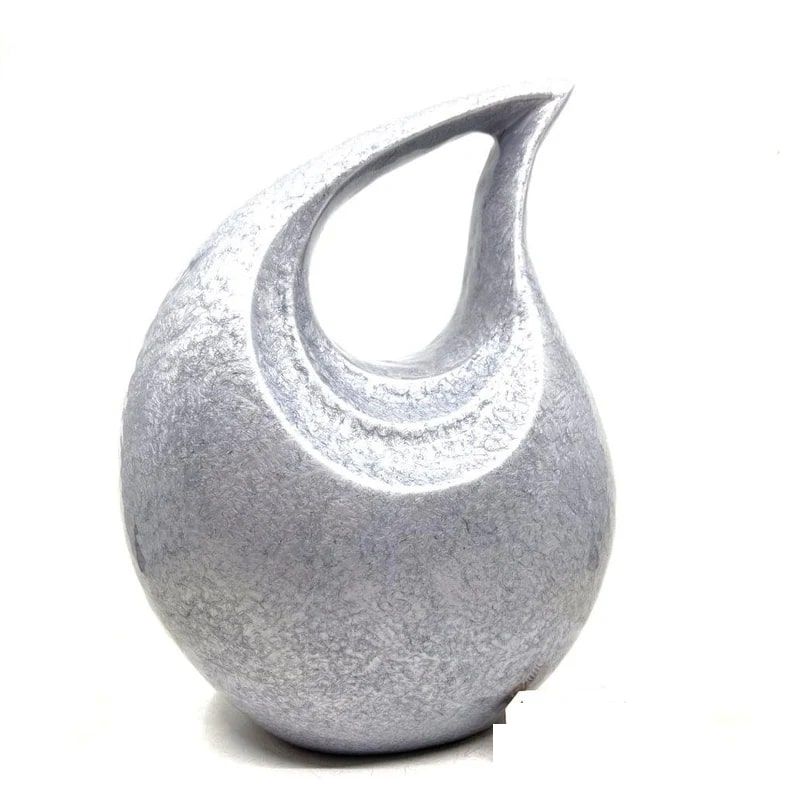 Crackle Tear Drop Cremation Urn, Color : Grey