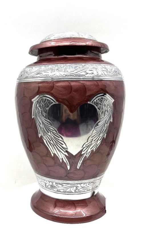 Dark Brown Round Cremation Urn, Style : Modern