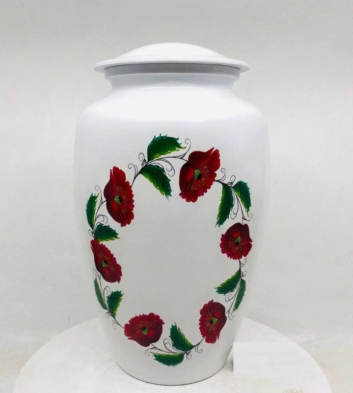 Polished Brass Floral Round Cremation Urn, Style : Modern