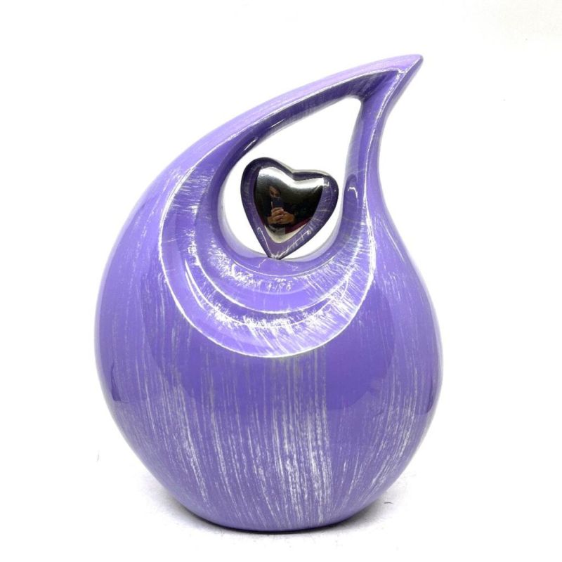 Purple Lovely Tear Drop Cremation Urn, Style : Modern