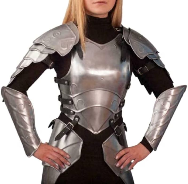 Grey Medieval Knight Female Armor Suit