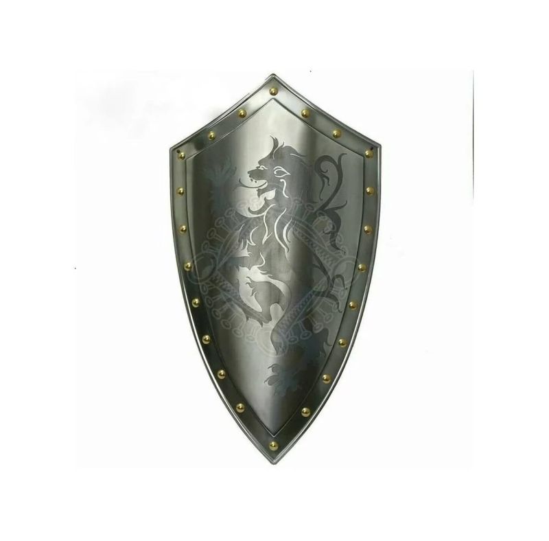 4 Pounds (approx.) Printed Polished 18 Gauge Steel Medieval Templar Shield, Color : Grey