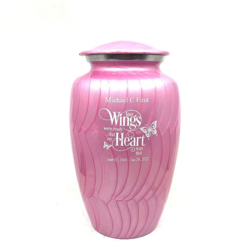 Polished Brass Pink Round Cremation Urn, Style : Modern