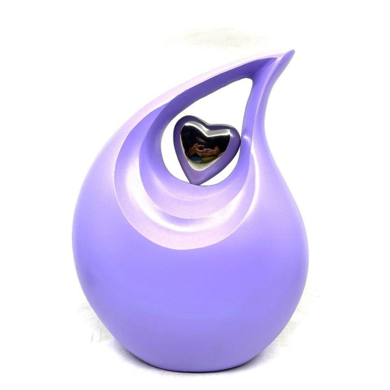 Purple Plain Tear Drop Cremation Urn, Style : Modern