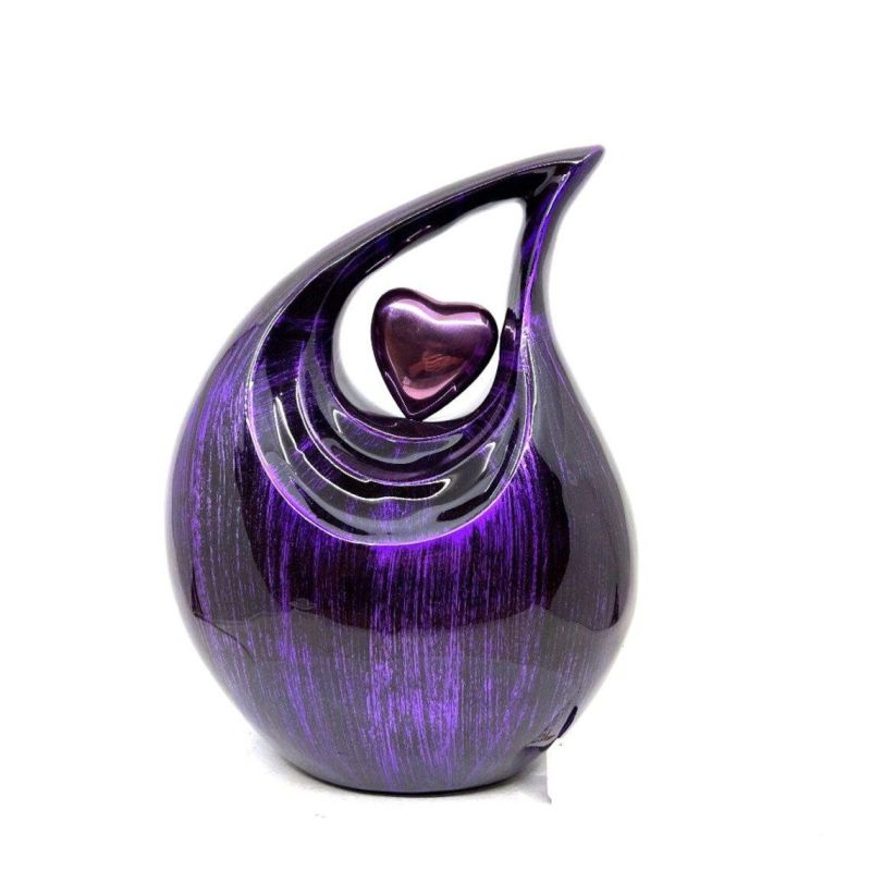 Purple Black Tear Drop Cremation Urn, Style : Modern